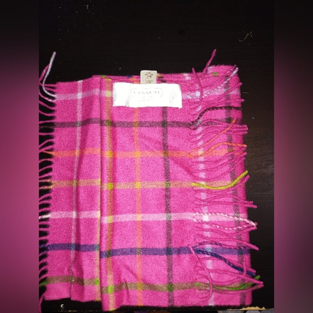 Coach Scarf Pink Plaid Scarf